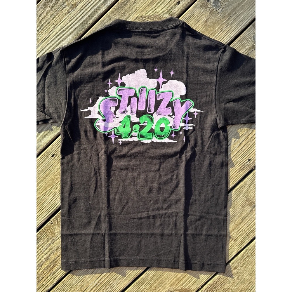 STIIIZY 420 T Shirt Black Logo Streetwear Graphic Tee Small Mens